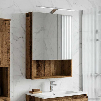 vidaXL Bathroom Mirror Cabinet with Shelf Old Wood 50 x 14.5 x 70 cm