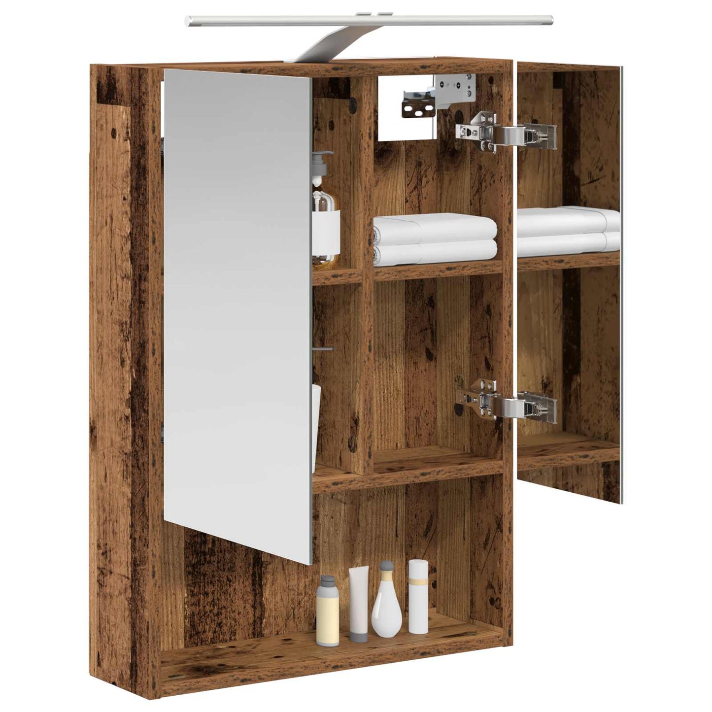 vidaXL Bathroom Mirror Cabinet with Shelf Old Wood 50 x 14.5 x 70 cm