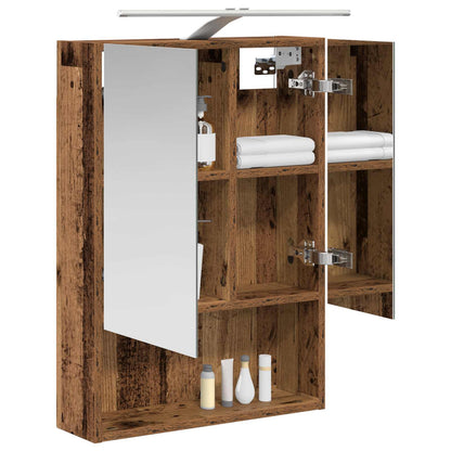 vidaXL Bathroom Mirror Cabinet with Shelf Old Wood 50 x 14.5 x 70 cm