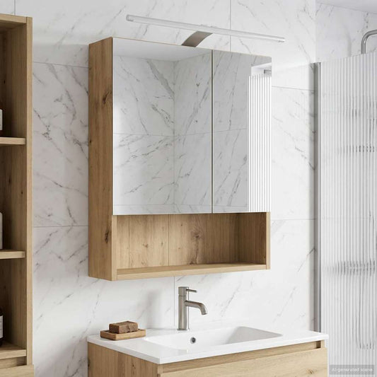 vidaXL Bathroom Mirror Cabinet Artisian Oak 50 x 14.5 x 70 cm