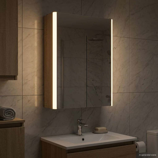 vidaXL Bathroom Mirror Cabinet Sonoma Oak 33 x 11.5 x 50 cm