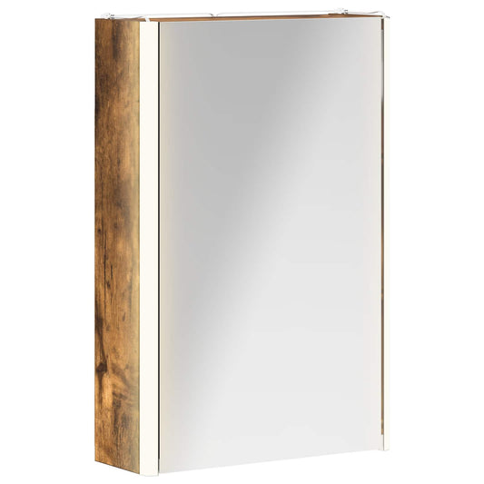 vidaXL Bathroom Mirror Cabinet Smoked Oak 33 x 11.5 x 50 cm