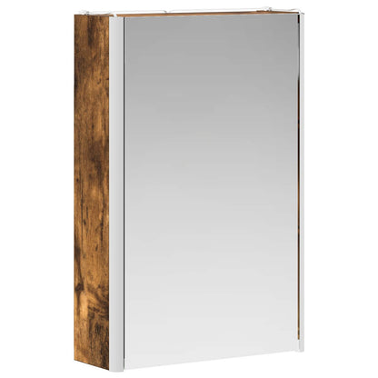 vidaXL Bathroom Mirror Cabinet Smoked Oak 33 x 11.5 x 50 cm