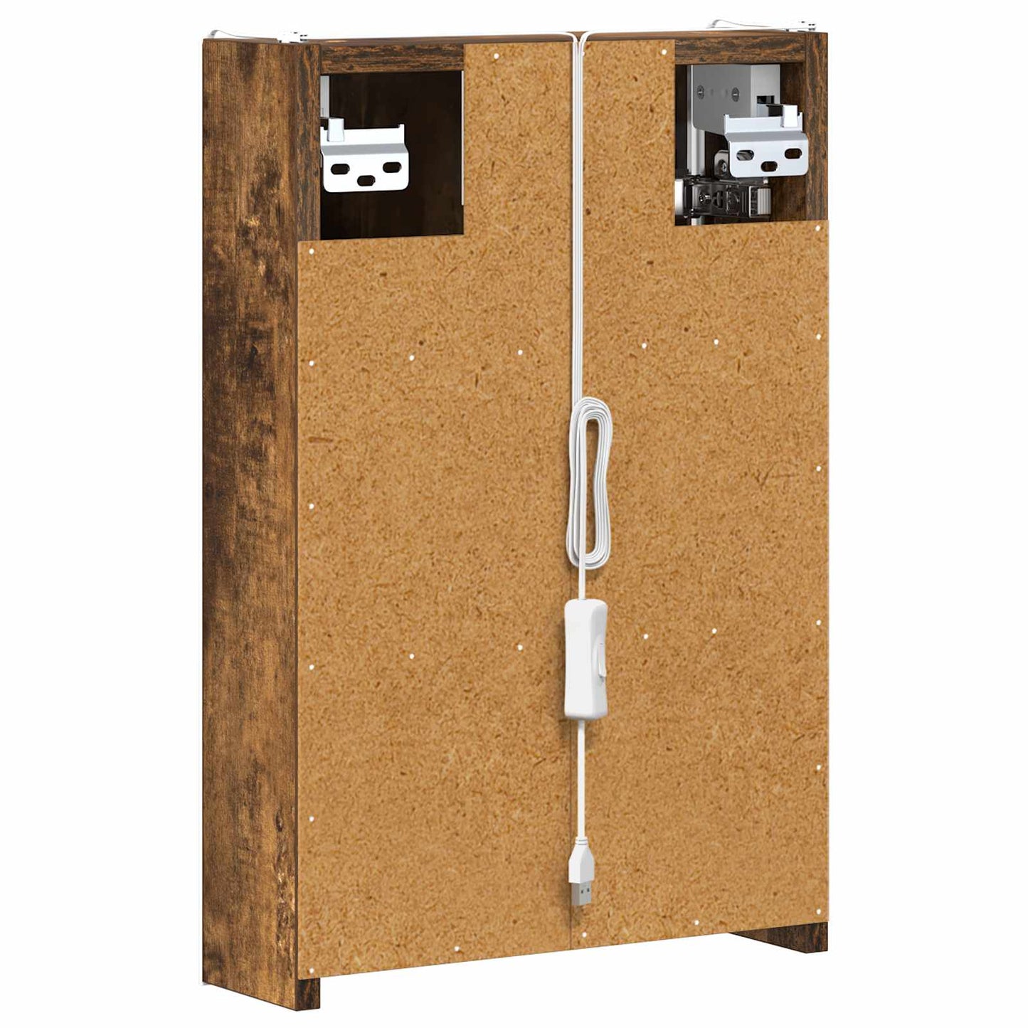 vidaXL Bathroom Mirror Cabinet Smoked Oak 33 x 11.5 x 50 cm