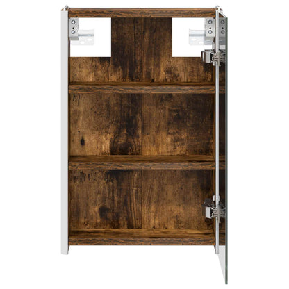 vidaXL Bathroom Mirror Cabinet Smoked Oak 33 x 11.5 x 50 cm