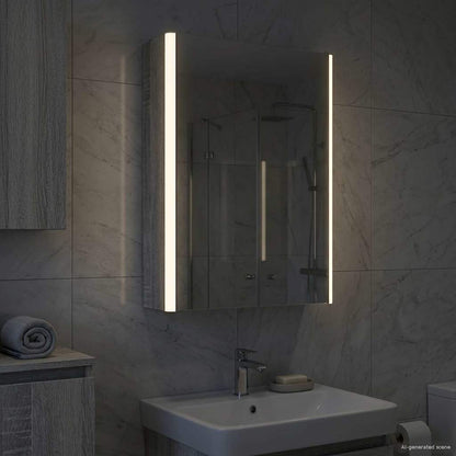 vidaXL Bathroom Mirror Cabinet Grey Sonoma 33 x 11.5 x 50 cm