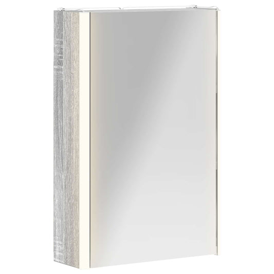 vidaXL Bathroom Mirror Cabinet Grey Sonoma 33 x 11.5 x 50 cm