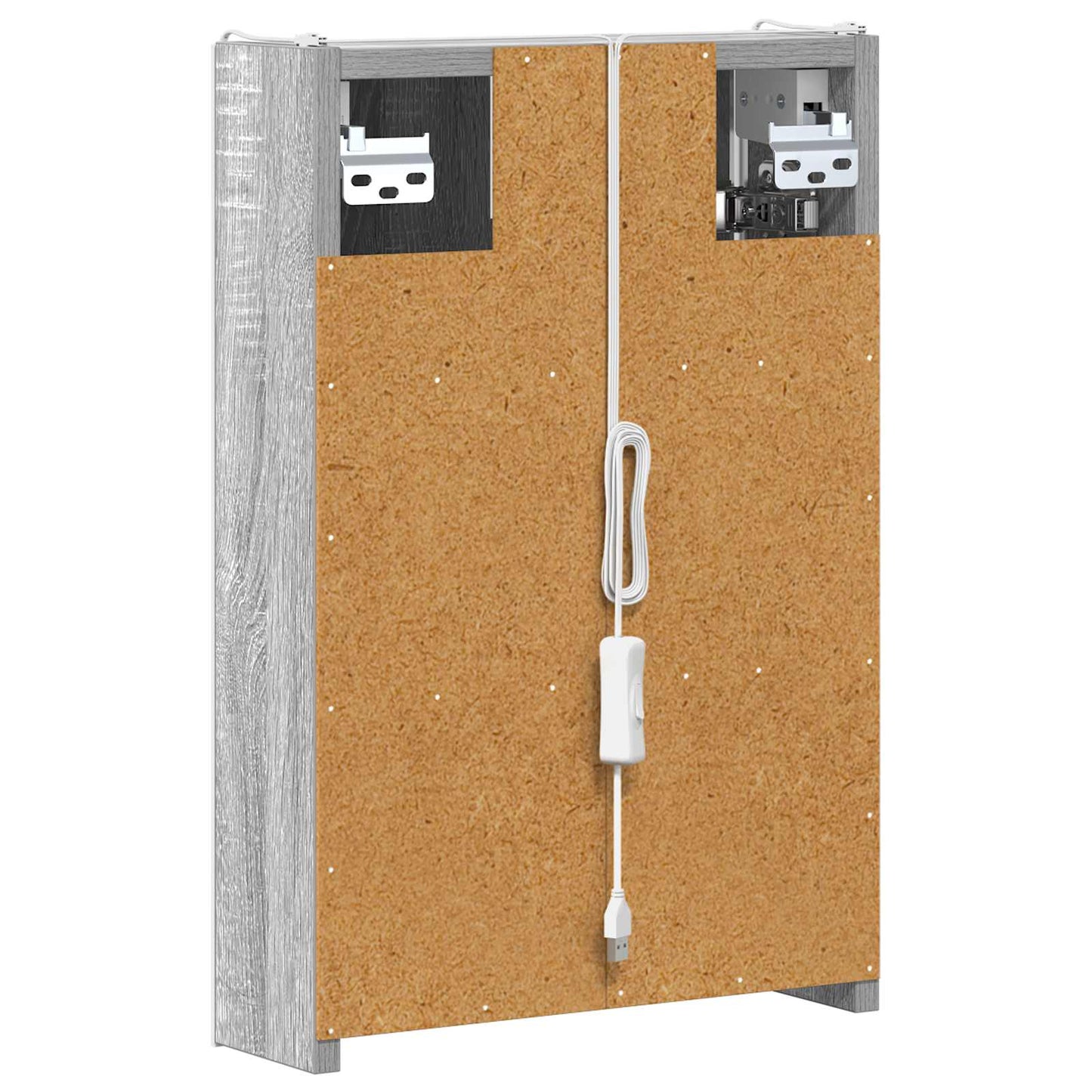 vidaXL Bathroom Mirror Cabinet Grey Sonoma 33 x 11.5 x 50 cm