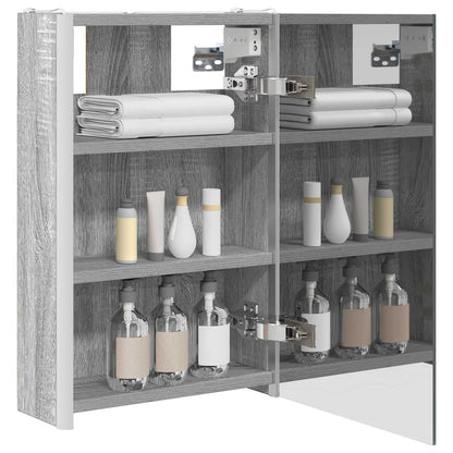 vidaXL Bathroom Mirror Cabinet Grey Sonoma 33 x 11.5 x 50 cm