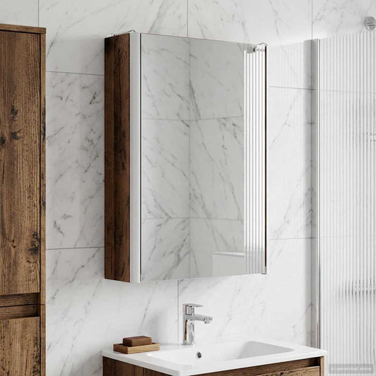 vidaXL Bathroom Mirror Cabinet Old Wood 33 x 11.5 x 50 cm