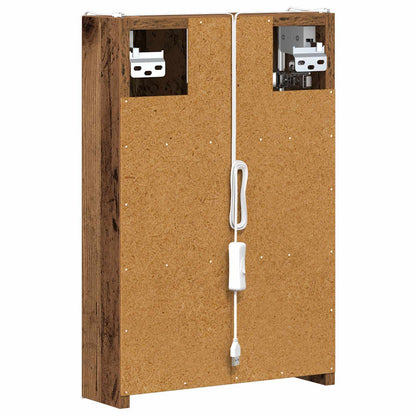 vidaXL Bathroom Mirror Cabinet Old Wood 33 x 11.5 x 50 cm
