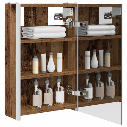 vidaXL Bathroom Mirror Cabinet Old Wood 33 x 11.5 x 50 cm