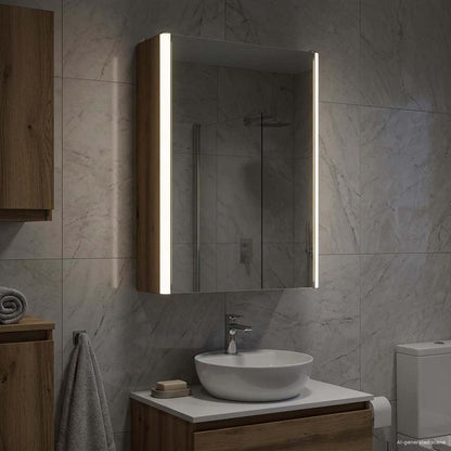 vidaXL Bathroom Mirror Cabinet Artisian Oak 33 x 11.5 x 50 cm