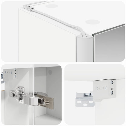 vidaXL Bathroom Mirror Cabinet White 43 x 11.5 x 60.5 cm