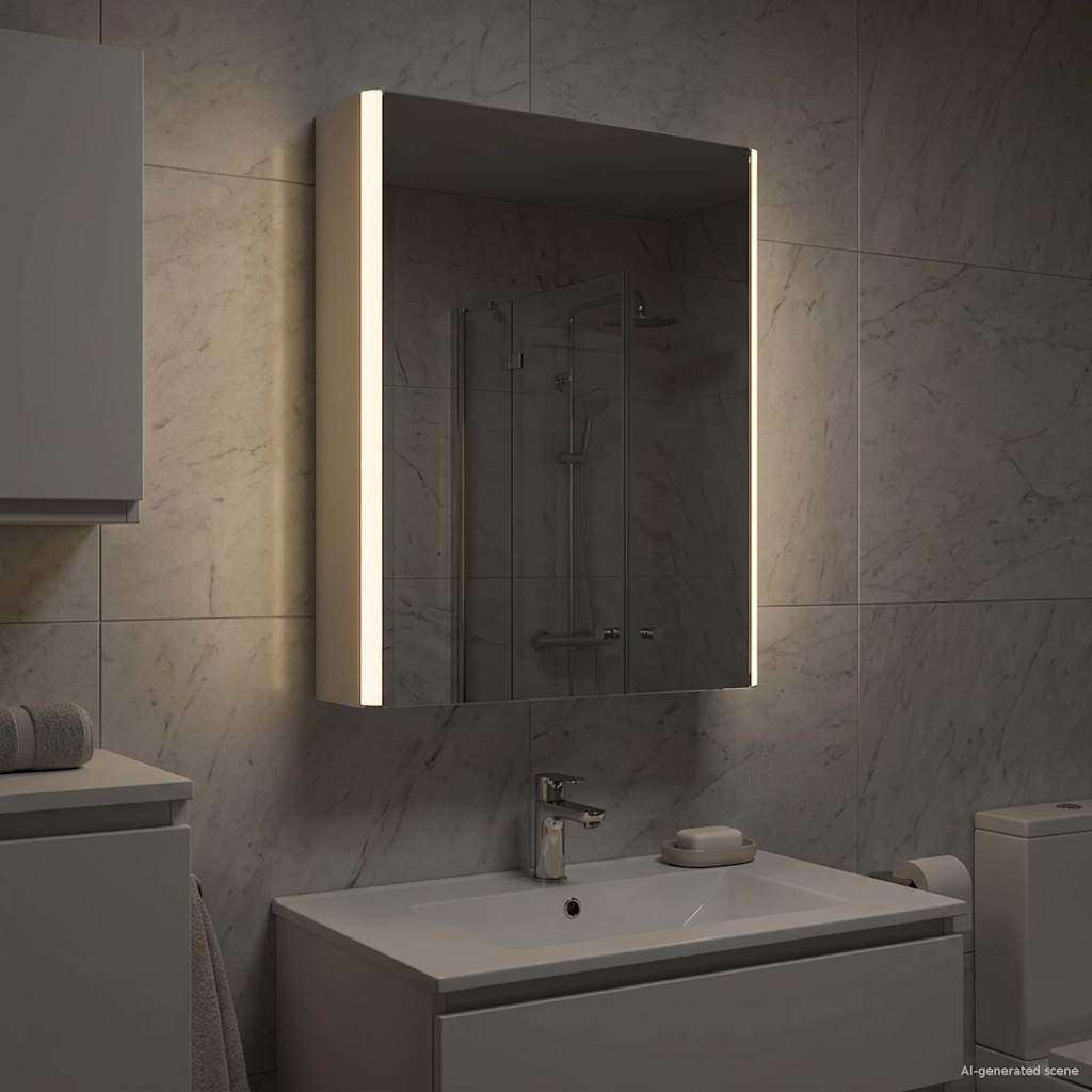 vidaXL Bathroom Mirror Cabinet White 43 x 11.5 x 60.5 cm
