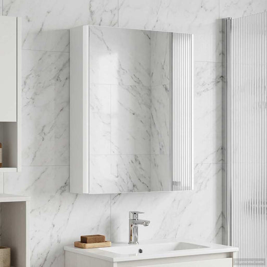 vidaXL Bathroom Mirror Cabinet White 43 x 11.5 x 60.5 cm