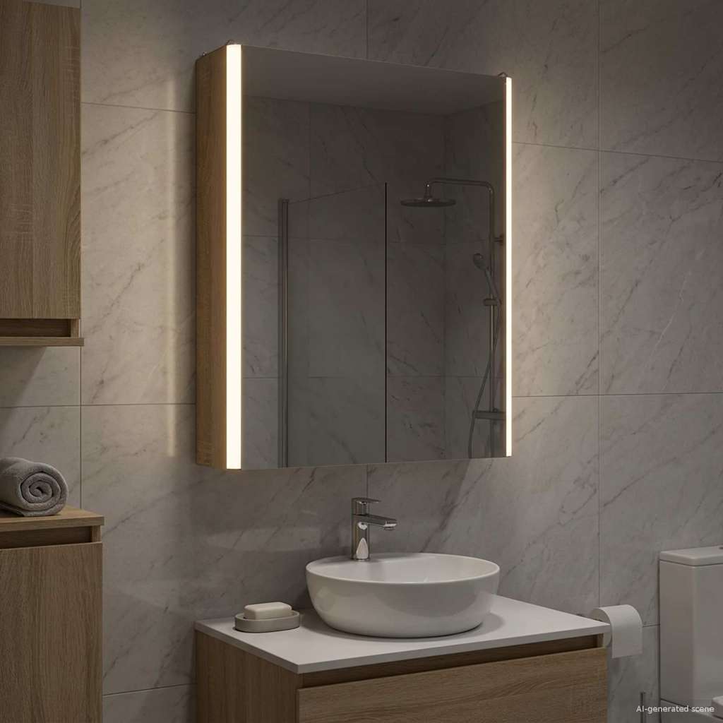 vidaXL Bathroom Mirror Cabinet Sonoma Oak 43 x 11.5 x 60.5 cm