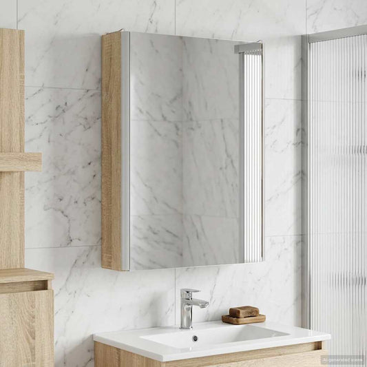 vidaXL Bathroom Mirror Cabinet Sonoma Oak 43 x 11.5 x 60.5 cm