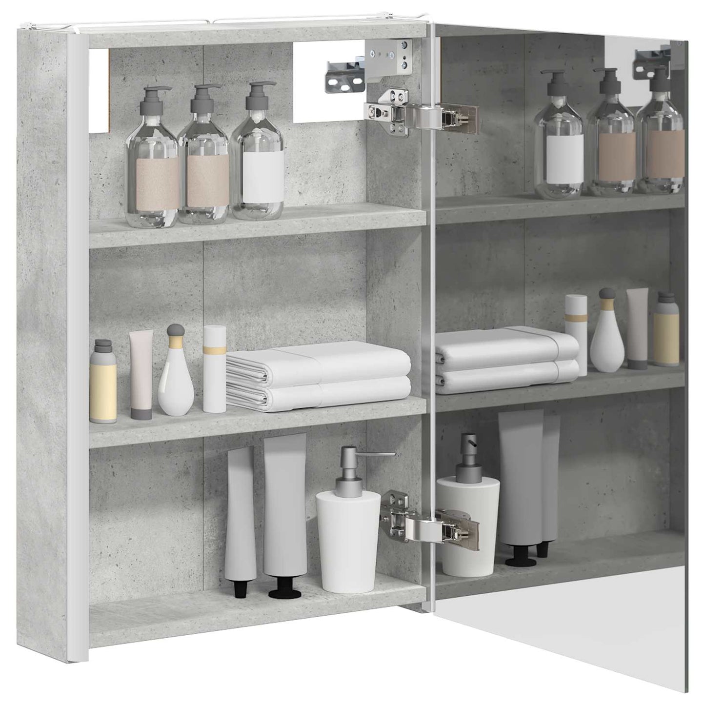 vidaXL Bathroom Mirror Cabinet Concrete Grey 43 x 11.5 x 60.5 cm