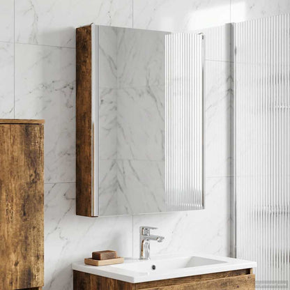 vidaXL Bathroom Mirror Cabinet Smoked Oak 43 x 11.5 x 60.5 cm
