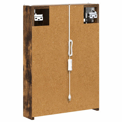 vidaXL Bathroom Mirror Cabinet Smoked Oak 43 x 11.5 x 60.5 cm