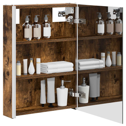 vidaXL Bathroom Mirror Cabinet Smoked Oak 43 x 11.5 x 60.5 cm