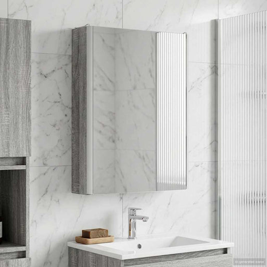 vidaXL Bathroom Mirror Cabinet Grey Sonoma 43 x 11.5 x 60.5 cm