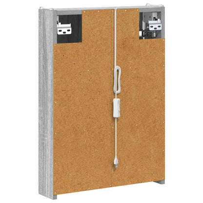 vidaXL Bathroom Mirror Cabinet Grey Sonoma 43 x 11.5 x 60.5 cm