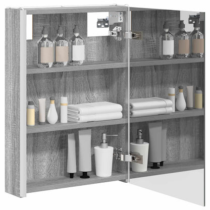 vidaXL Bathroom Mirror Cabinet Grey Sonoma 43 x 11.5 x 60.5 cm
