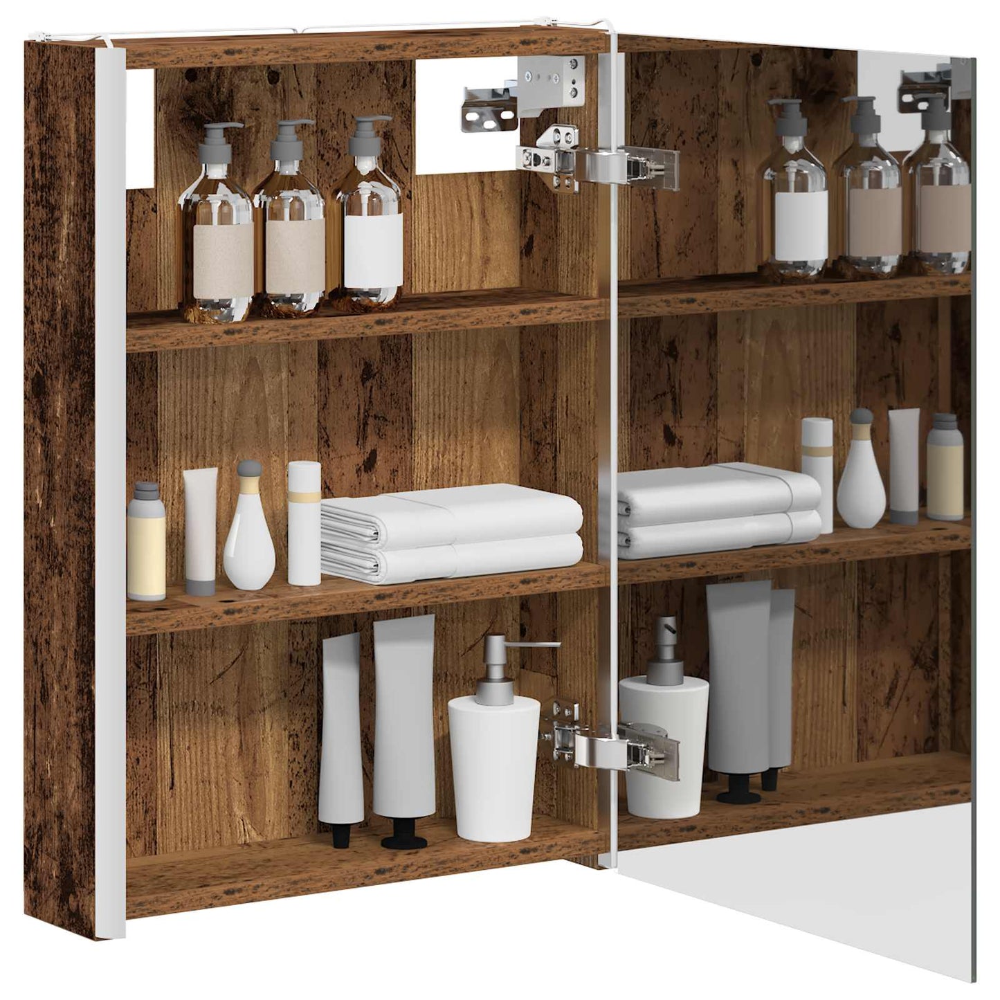 vidaXL Bathroom Mirror Cabinet Old Wood 43 x 11.5 x 60.5 cm