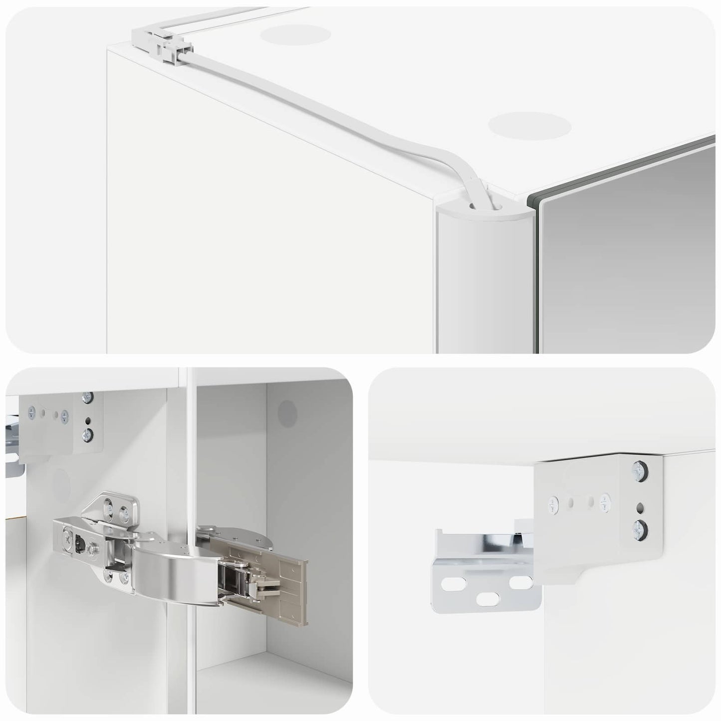 vidaXL Bathroom Mirror Cabinet White 53.5 x 15.5 x 70 cm