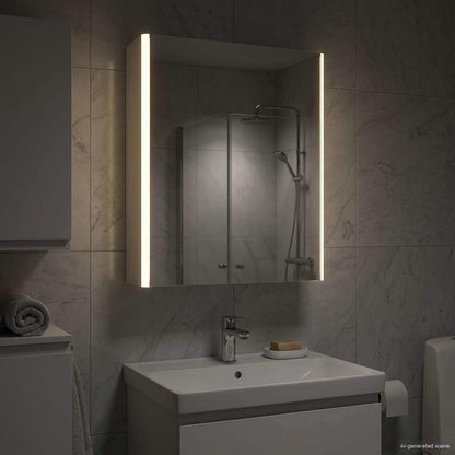 vidaXL Bathroom Mirror Cabinet White 53.5 x 15.5 x 70 cm