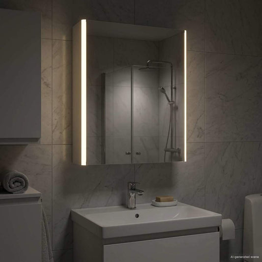 vidaXL Bathroom Mirror Cabinet White 53.5 x 15.5 x 70 cm
