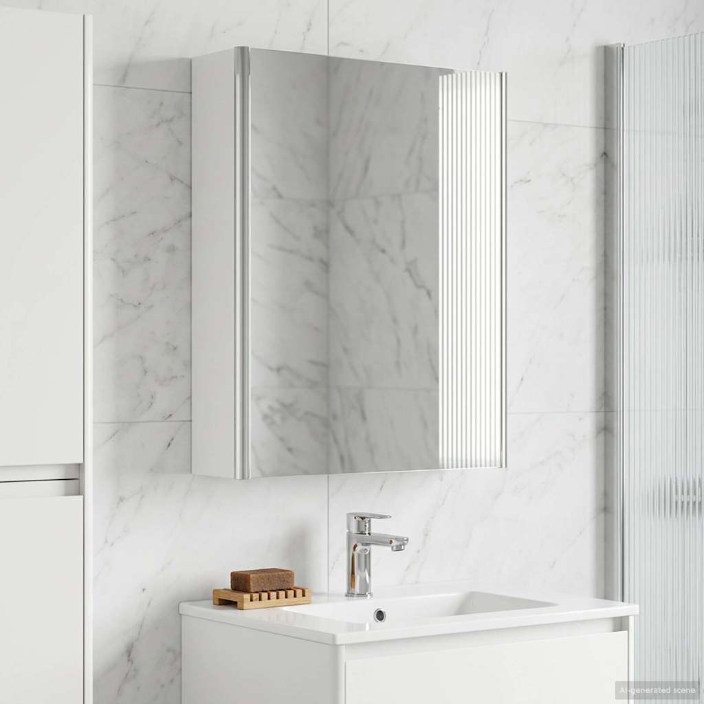 vidaXL Bathroom Mirror Cabinet White 53.5 x 15.5 x 70 cm