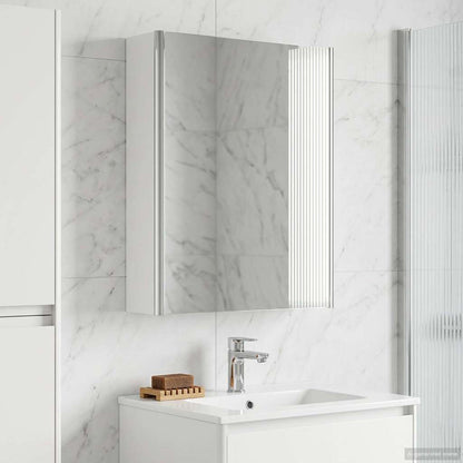 vidaXL Bathroom Mirror Cabinet White 53.5 x 15.5 x 70 cm