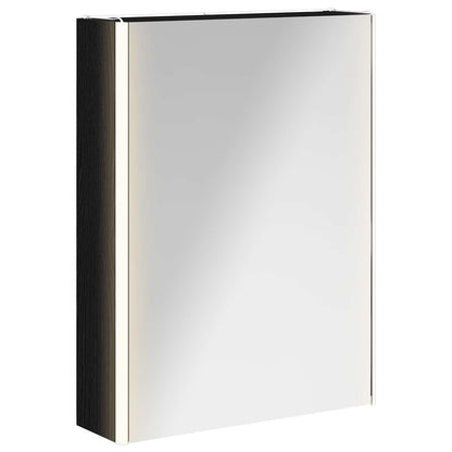 vidaXL Bathroom Mirror Cabinet Black Oak 53.5 x 15.5 x 70 cm