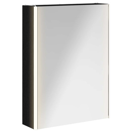 vidaXL Bathroom Mirror Cabinet Black Oak 53.5 x 15.5 x 70 cm