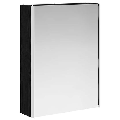 vidaXL Bathroom Mirror Cabinet Black Oak 53.5 x 15.5 x 70 cm
