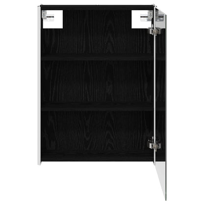 vidaXL Bathroom Mirror Cabinet Black Oak 53.5 x 15.5 x 70 cm