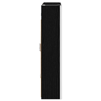 vidaXL Bathroom Mirror Cabinet Black Oak 53.5 x 15.5 x 70 cm