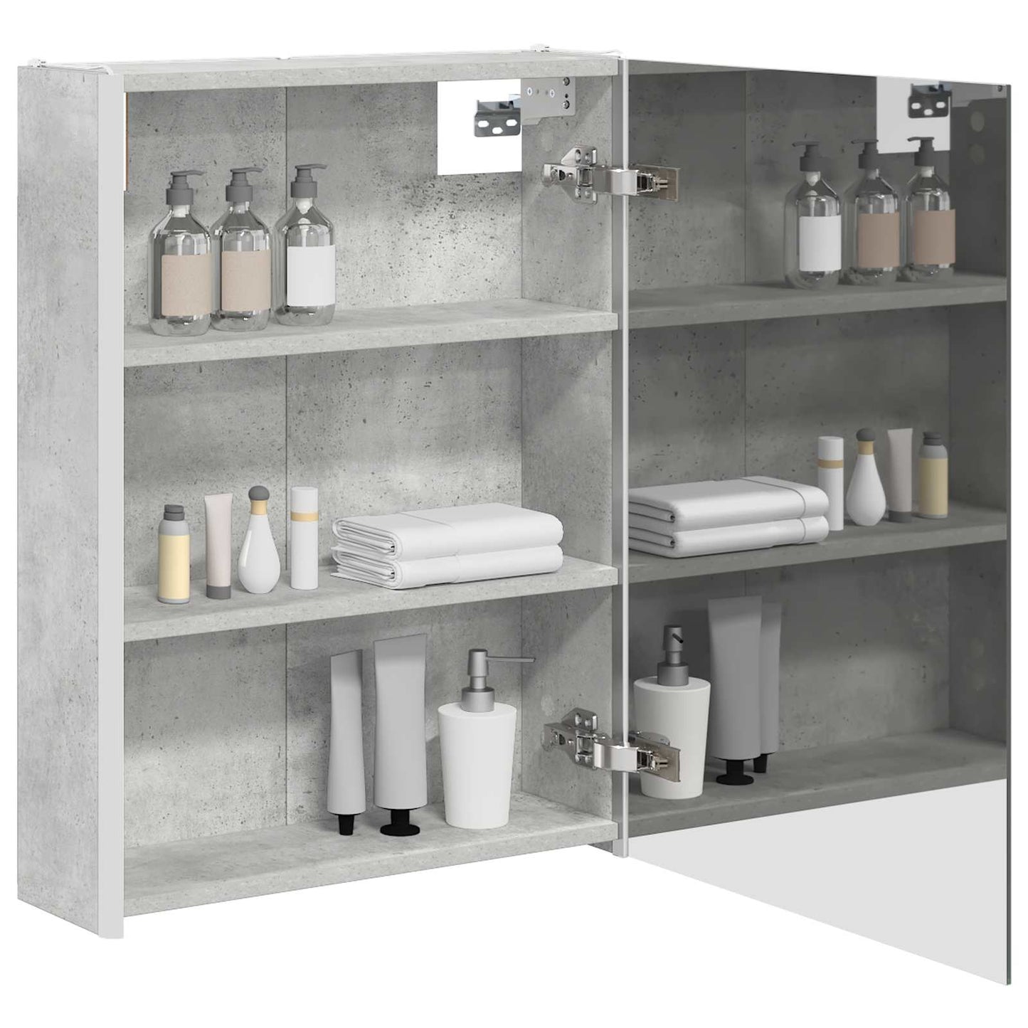 vidaXL Bathroom Mirror Cabinet Concrete Grey 53.5 x 15.5 x 70 cm