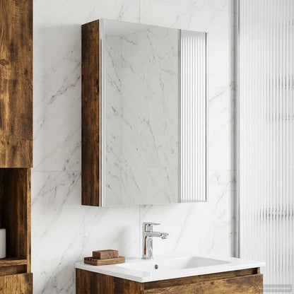 vidaXL Bathroom Mirror Cabinet Smoked Oak 53.5 x 15.5 x 70 cm