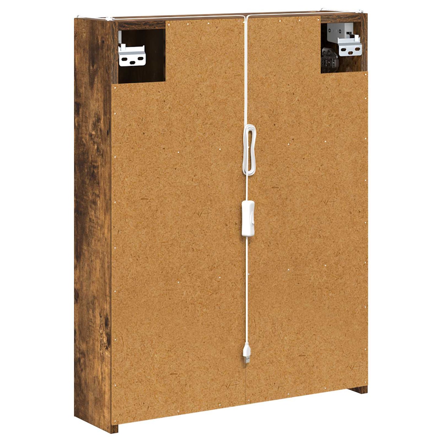 vidaXL Bathroom Mirror Cabinet Smoked Oak 53.5 x 15.5 x 70 cm