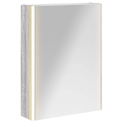 vidaXL Bathroom Mirror Cabinet Grey Sonoma 53.5 x 15.5 x 70 cm