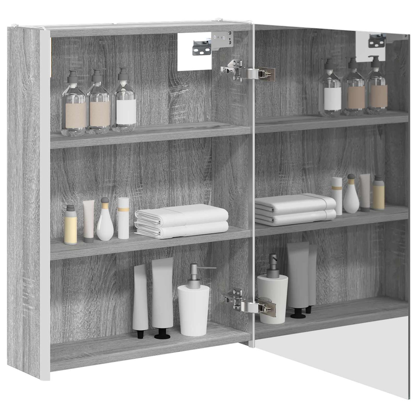 vidaXL Bathroom Mirror Cabinet Grey Sonoma 53.5 x 15.5 x 70 cm