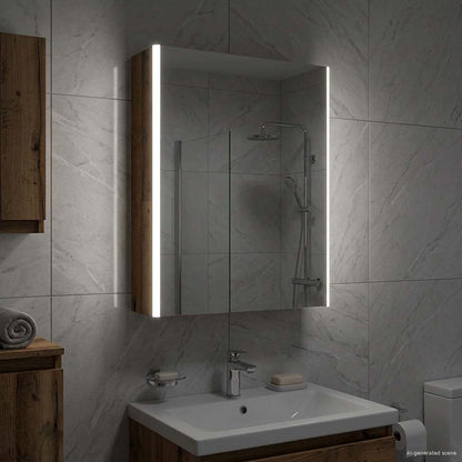 vidaXL Bathroom Mirror Cabinet Old Wood 53.5 x 15.5 x 70 cm