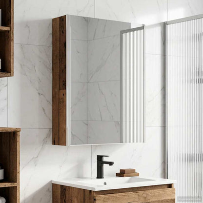 vidaXL Bathroom Mirror Cabinet Old Wood 53.5 x 15.5 x 70 cm