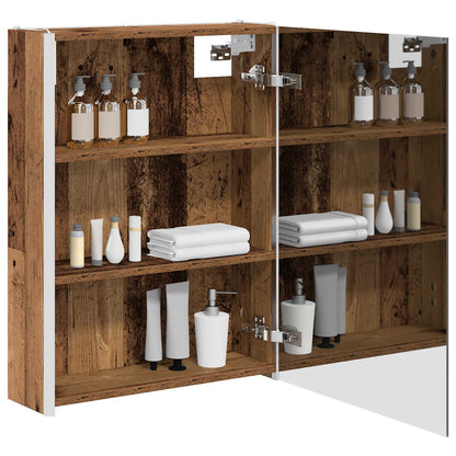 vidaXL Bathroom Mirror Cabinet Old Wood 53.5 x 15.5 x 70 cm