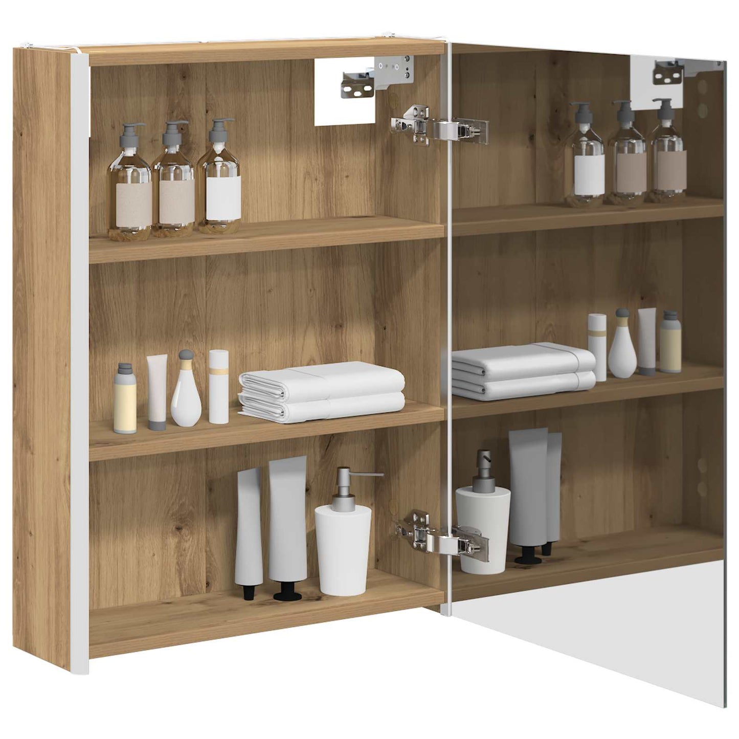 vidaXL Bathroom Mirror Cabinet Artisian Oak 53.5 x 15.5 x 70 cm