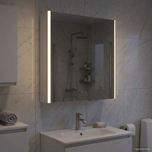vidaXL Bathroom Mirror Cabinet White 63.5 x 15.5 x 70 cm